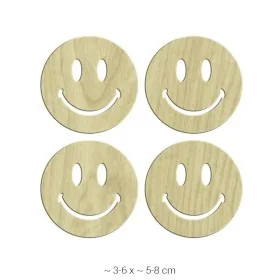 KD128 Dekoratif Gülen Yüz Ahşap Boyanabilir Obje